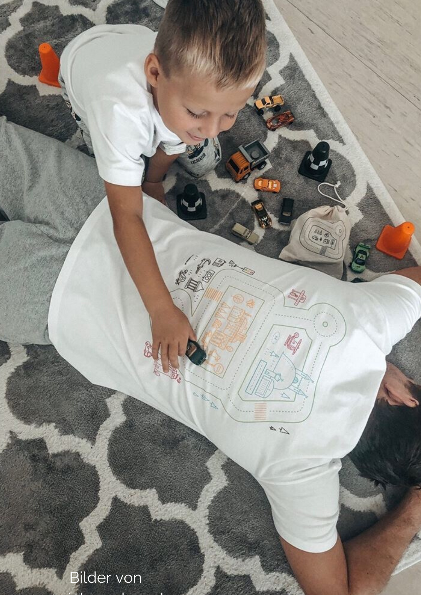 Das Spielshirt in Grau, Weiß und Schwarz