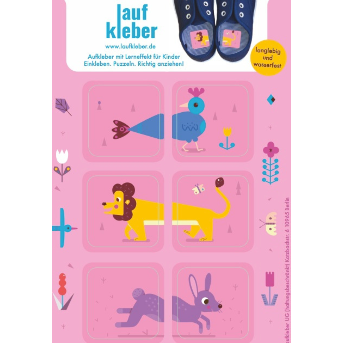 Laufkleber – Pinke Tiere